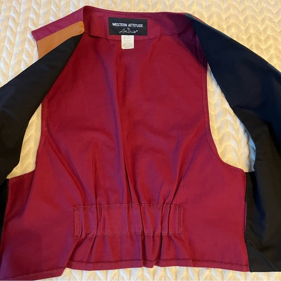 Lilia Smitty Western Attitude Cactus Vest Medium Cotton Studded Cowgirl Texan - Picture 11 of 12